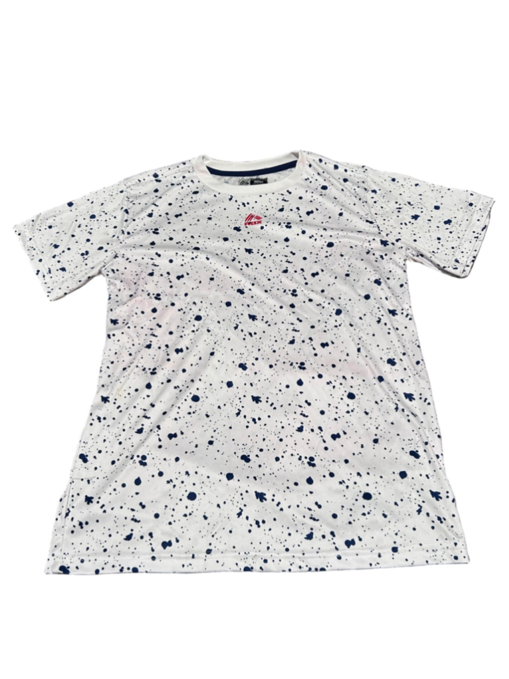 Boys RBX White & Blue Splatter Performance Short Sleeve Tee L